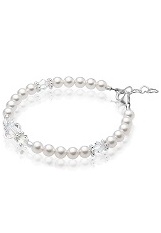outstanding silver white pearls European crystals girls charm bracelet